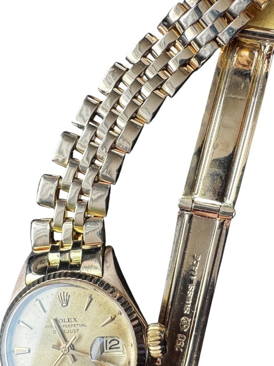 1960\'s Rolex Ladies Datejust 18K Pink Gold Watch 6517 Champagne Dial #24698 main image 12